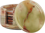 Radicaln Marble Coasters Set of 6 Handmade 3.5" Inch Round Coasters for Drinks, Coaster Set with Holder, Elegant Table Decor