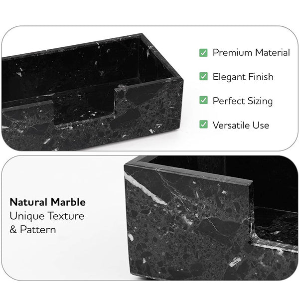 Marble Tissue Box Cover Tissue Dispenser for Bathroom & Living Room Organizer