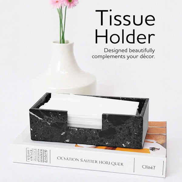 Marble Tissue Box Cover Tissue Dispenser for Bathroom & Living Room Organizer