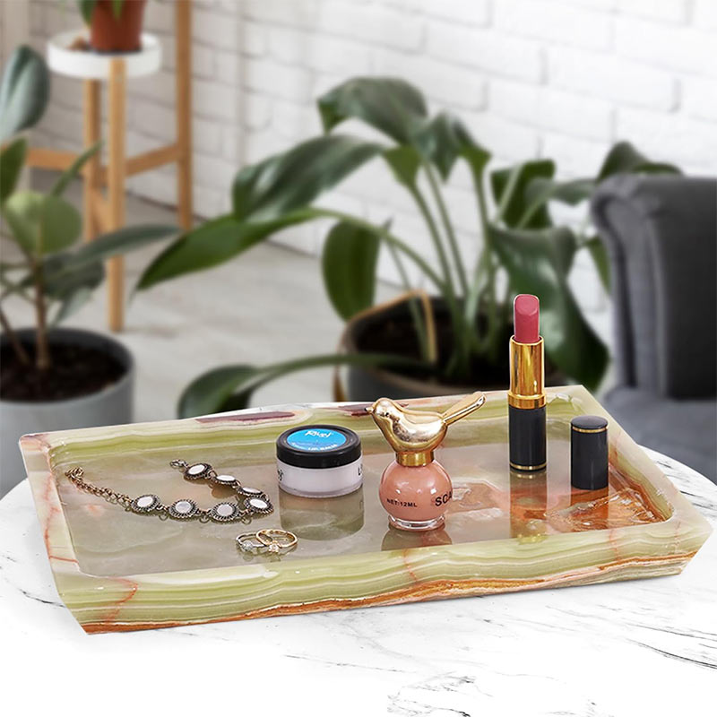 Fancy Natural Marble Rectangular Tray -  Serving Tray