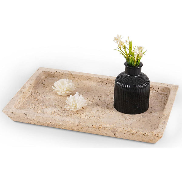 Fancy Natural Marble Rectangular Tray -  Serving Tray