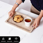 Fancy Natural Marble Rectangular Tray -  Serving Tray