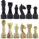 Marble Black & Multi Green Premium Quality Chess Pieces