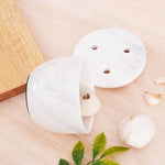Marble Garlic Keeper 4.5" Garlics Storage Container, Onion and Garlic Storage