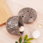 Marble Garlic Keeper 4.5" Garlics Storage Container, Onion and Garlic Storage