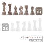 Marble Oceanic and White Chess Pieces