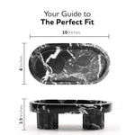 Marble Oval Tray with Stand Serving Tray for Kitchen Countertop, Bathroom Vanity Organizer