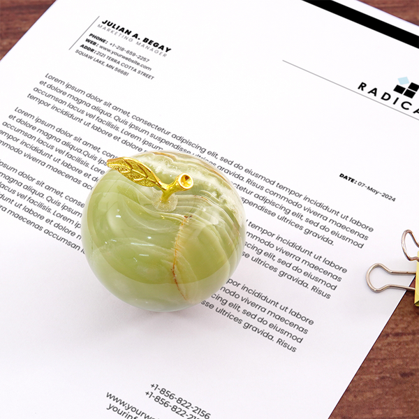 Marble Apple Paperweight - Best for Home Office Desk