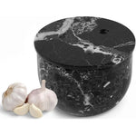 Marble Garlic Keeper 4.5" Garlics Storage Container, Onion and Garlic Storage