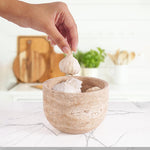 Marble Garlic Keeper 4.5" Garlics Storage Container, Onion and Garlic Storage