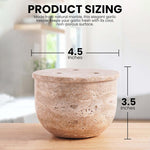 Marble Garlic Keeper 4.5" Garlics Storage Container, Onion and Garlic Storage