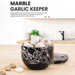 Marble Garlic Keeper 4.5" Garlics Storage Container, Onion and Garlic Storage