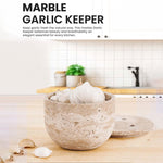 Marble Garlic Keeper 4.5" Garlics Storage Container, Onion and Garlic Storage