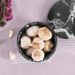 Marble Garlic Keeper 4.5" Garlics Storage Container, Onion and Garlic Storage