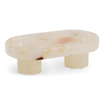 Marble Oval Tray with Stand Serving Tray for Kitchen Countertop, Bathroom Vanity Organizer