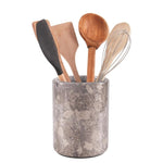 Marble Utensil Holder and Spoon Caddy Black -Countertop Organizer for Kitchen Utensils, Flatware, and Chopsticks