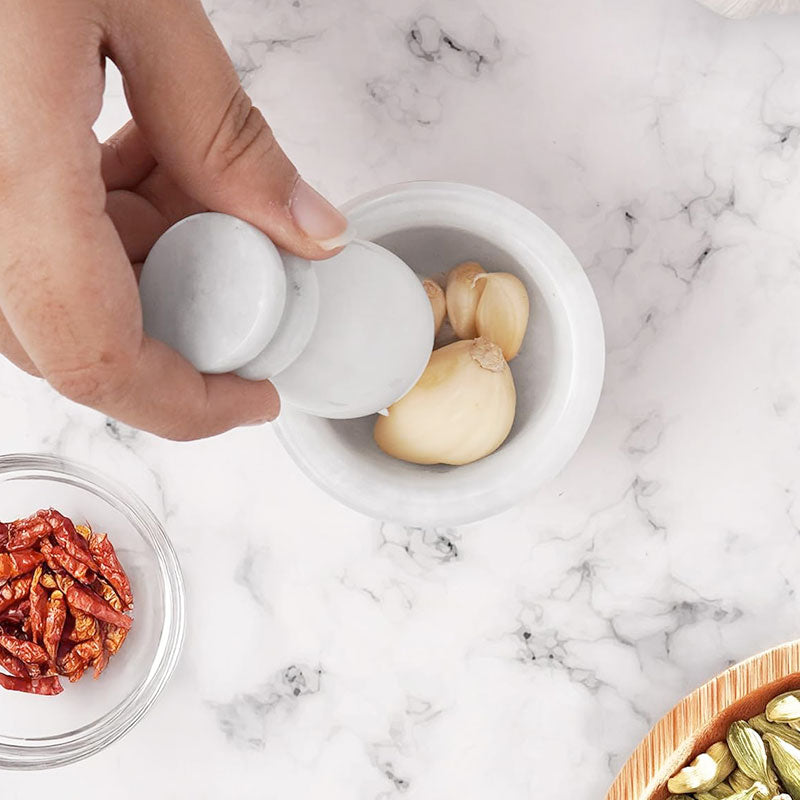 Mortar and Pestle Natural Marble Crusher