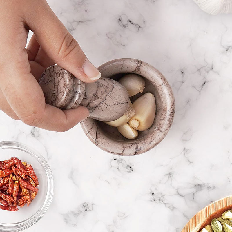 Mortar and Pestle Natural Marble Crusher