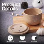 Marble Garlic Keeper 4.5" Garlics Storage Container, Onion and Garlic Storage