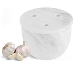 Marble Garlic Keeper 4.5" Garlics Storage Container, Onion and Garlic Storage
