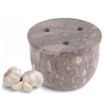 Marble Garlic Keeper 4.5" Garlics Storage Container, Onion and Garlic Storage