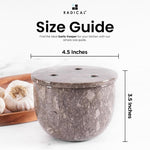 Marble Garlic Keeper 4.5" Garlics Storage Container, Onion and Garlic Storage