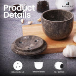 Marble Garlic Keeper 4.5" Garlics Storage Container, Onion and Garlic Storage