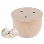 Marble Garlic Keeper 4.5" Garlics Storage Container, Onion and Garlic Storage