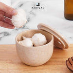 Marble Garlic Keeper 4.5" Garlics Storage Container, Onion and Garlic Storage
