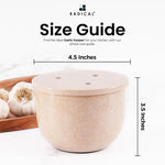 Marble Garlic Keeper 4.5" Garlics Storage Container, Onion and Garlic Storage