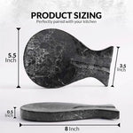 Black marble spoon rest size guide: 8 inches long, 5.5 wide, 0.5 thick