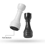 Black marble and white chess pieces felt bottom detail — knight and rook comparison by RADICALn