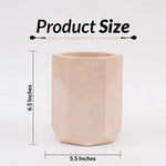 Hexagon verona marble utensil holder size guide showing 5.5 inch width and 6.5 inch height