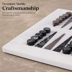 Marble Backgammon Sets for Adults 16" Strategy Board Game(White, Black & Oceanic Stone)