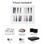 Marble Backgammon Sets for Adults 16" Strategy Board Game(White, Black & Verona Stone)