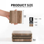 Natural brown square marble coaster held in hand, 3.5 inches wide and 0.5 inches thick