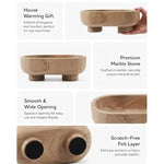 Natural brown marble trinket bowl features: wide opening, premium marble and scratch-free felt base
