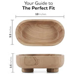 Natural brown marble trinket bowl size guide: 10 inches long, 5.5 wide, 3.5 tall