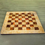 Natural marble chess board only 15 inch coral and red — handmade stone board without pieces by RADICALn