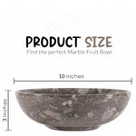 Oceanic marble fruit bowl measuring 10 inches wide and 3 inches tall
