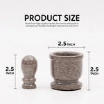 Oceanic marble mortar and pestle dimensions, both bowl and pestle measuring 2.5 inches