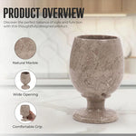 Oceanic marble wine glass features: natural stone, wide opening and comfortable stemmed grip