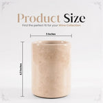 Round verona marble wine chiller size guide showing 5 inch width and 6.5 inch height