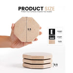 Verona octagon marble coaster held in hand, 3.5 inches wide and 0.5 inches thick