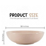 Verona marble fruit bowl measuring 10 inches wide and 3 inches tall