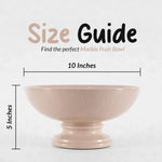Verona marble pedestal fruit bowl measuring 10 inches wide and 5 inches tall