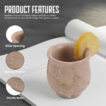 Verona marble shot glass features: wide opening, natural stone and sturdy base