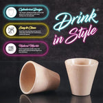 Verona marble shot glasses features: cylindrical design, easy to clean, natural marble