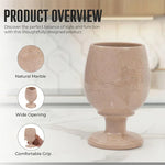 Verona marble wine glass features: natural stone, wide opening and comfortable stemmed grip