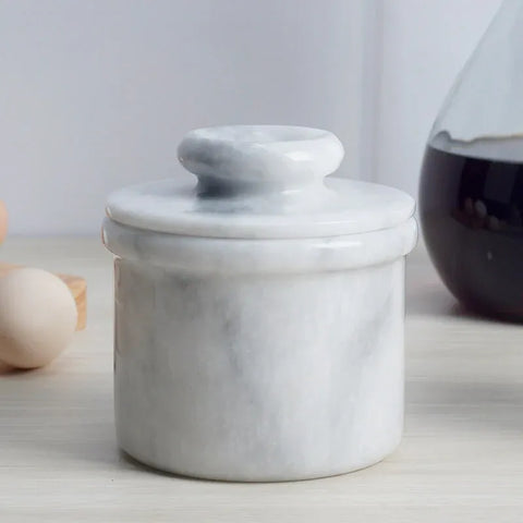 Marble Butter Keeper — Handmade French Butter Crock with Water Seal